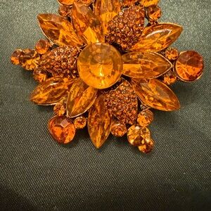 Orange Gemstone Brooch